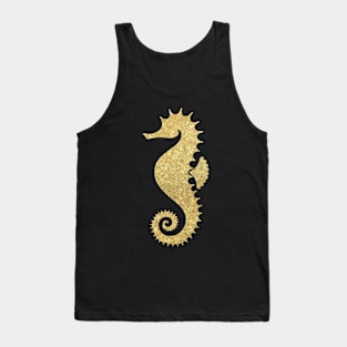 Gold Faux Glitter Seahorse Tank Top